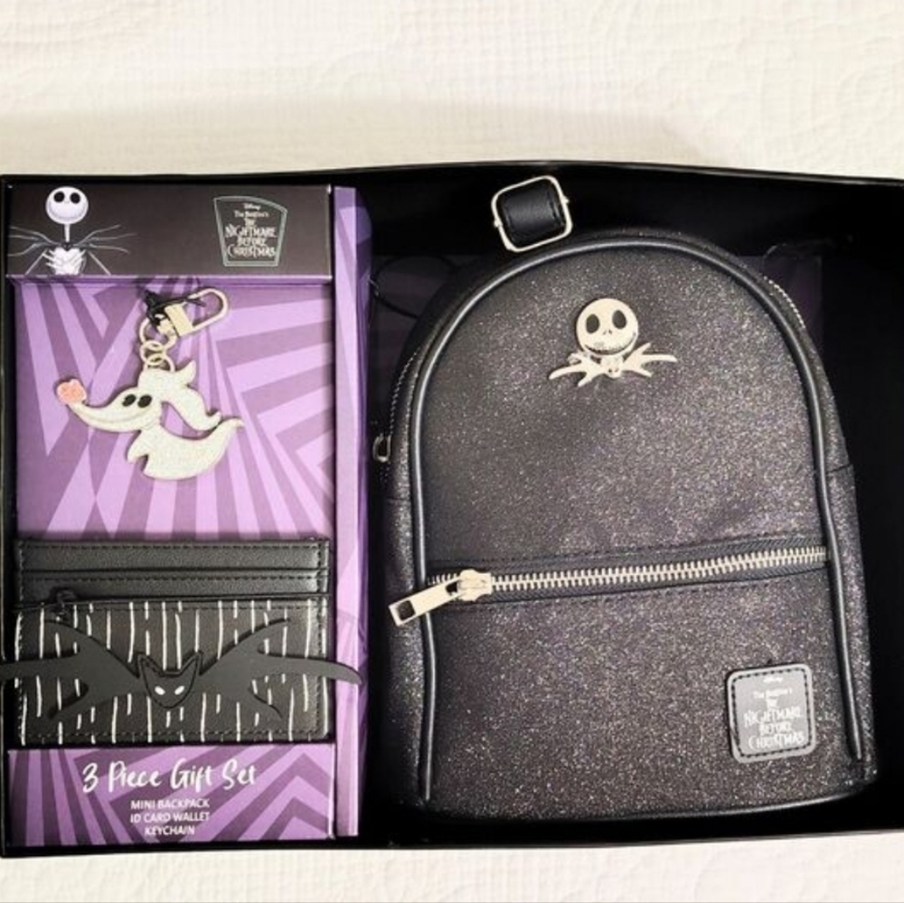 🌈 Nightmare Before Christmas ☘️ Backpack 🍀 Wallet Keychain DISNEY NWT!
